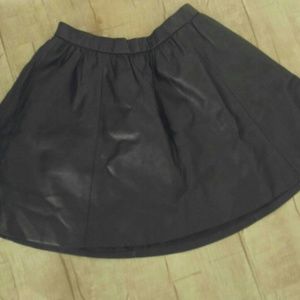 H & M Faux Leather Skater Skirt